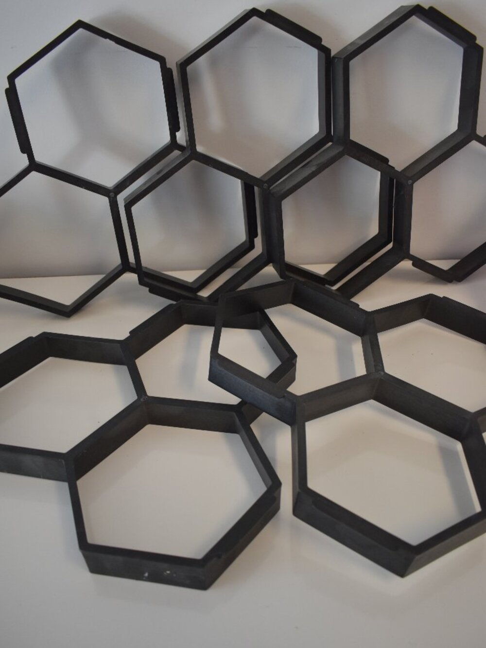 Modern Black Hexagon Honeycomb Geometric Form for Concrete-Design-Crafts & More